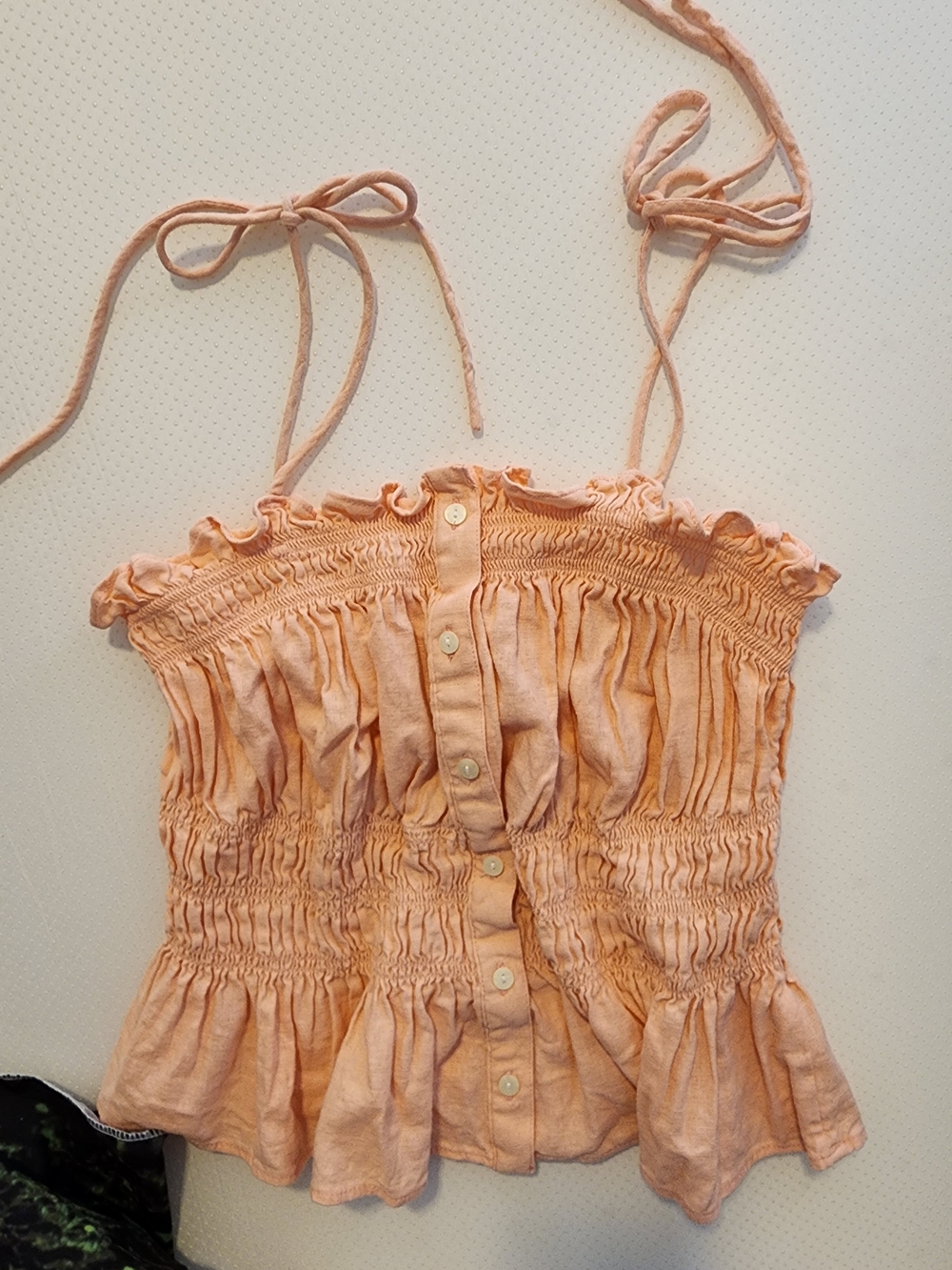 Universal Thread Peach Smocked Tie-Strap Camisole